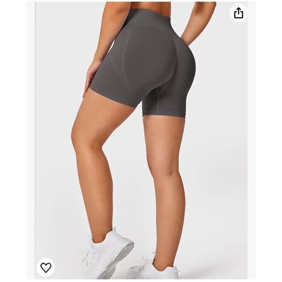 Wavar Women's Scrunch Butt Shorts Active Sport Cycling Gray Size L Athletic - Picture 2 of 10